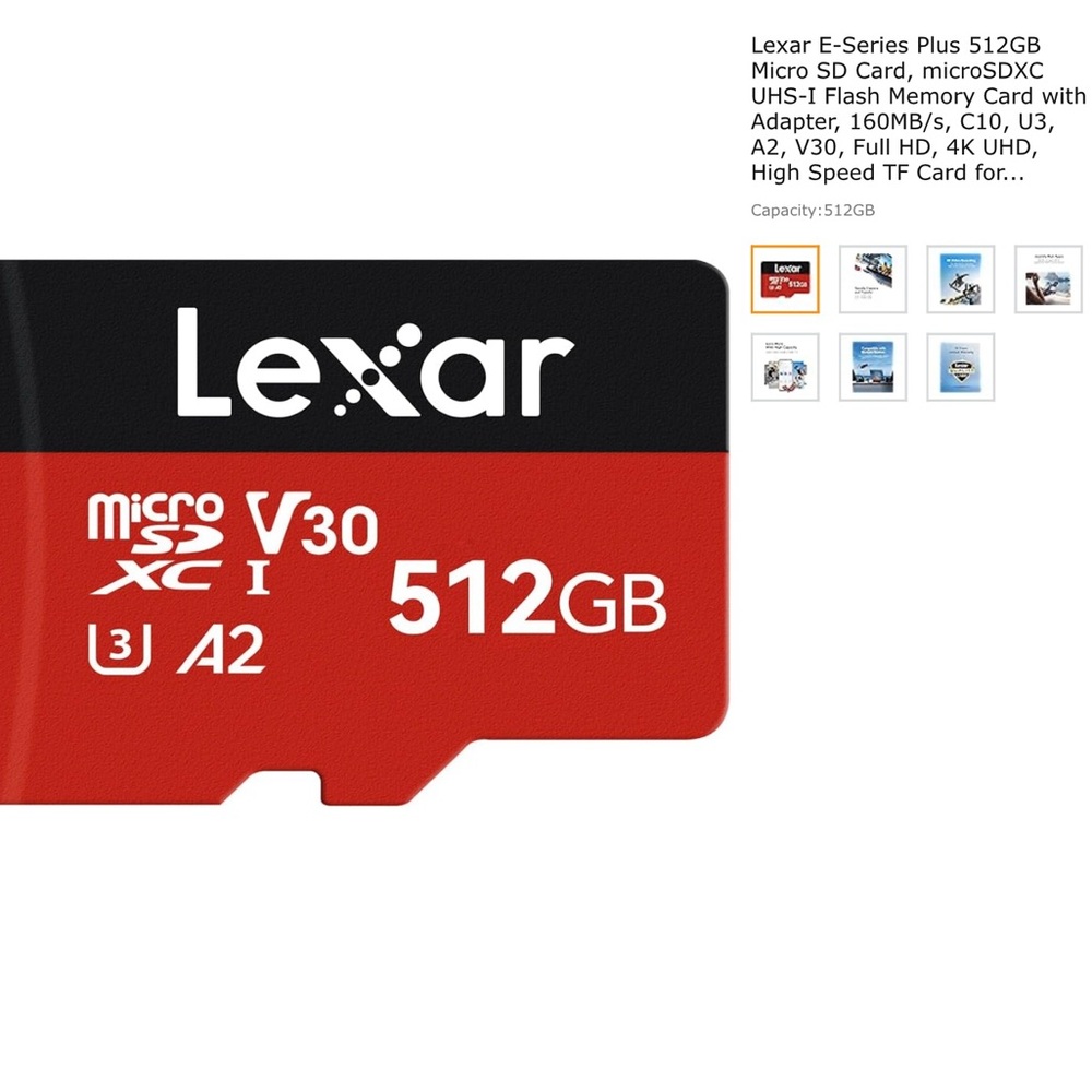 Lexar E-Series Plus 512 Micro SD Card